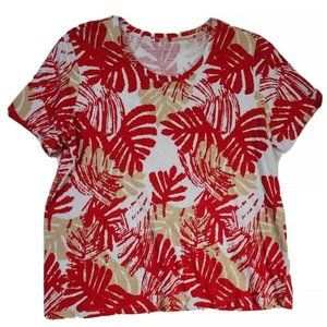 Coral Bay Women's Casual Short Sleeve Top Blouse Size 1X Red